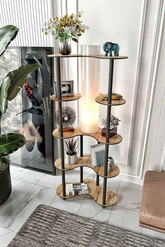 messer MARİPOSA LAMBADER RAFLI KİTAPLIK ÇİÇEKLİK SAFİR MEŞE