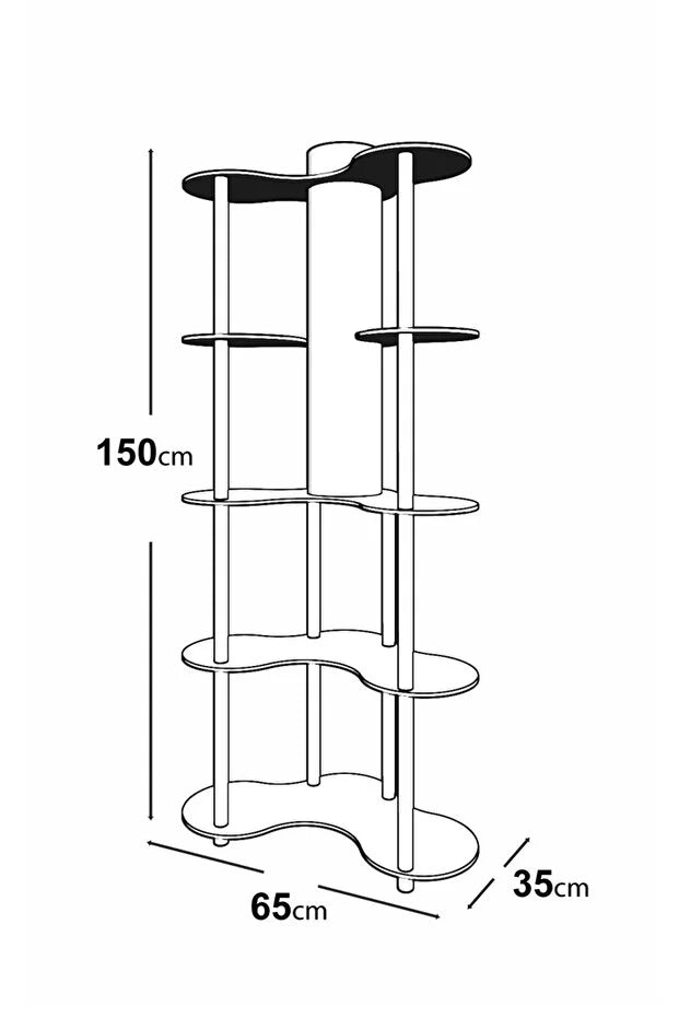 messer MARİPOSA LAMBADER KİTAPLIK MADRAN CEVİZ