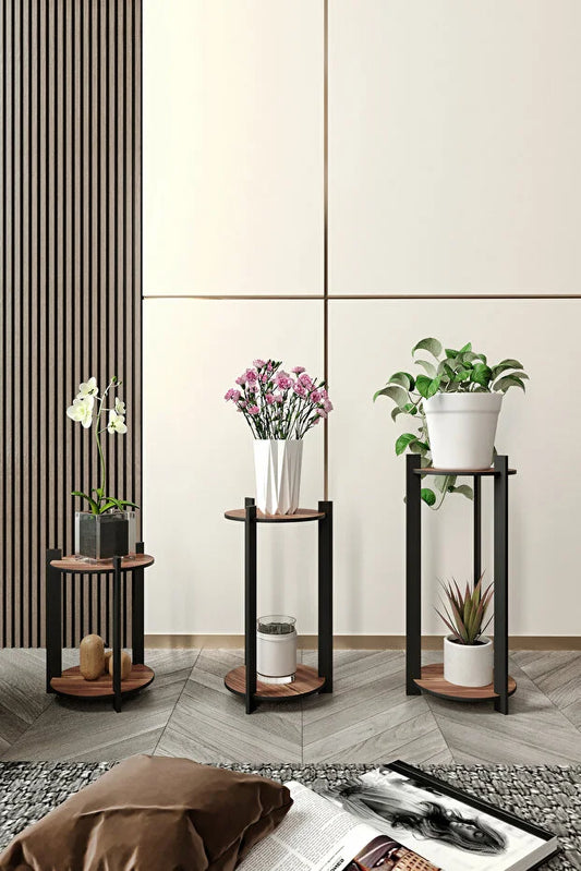 messer 3 LÜ YUVARLAK CEVİZ ÇİÇEKLİK