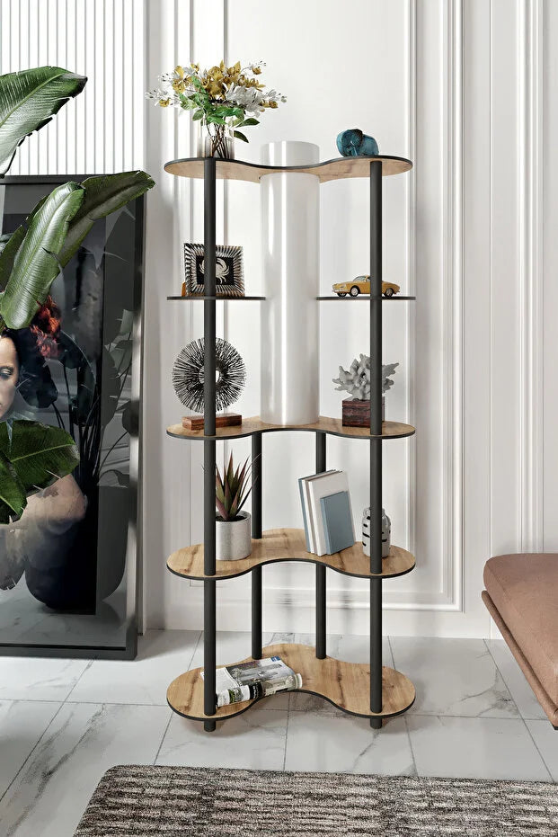 messer MARİPOSA LAMBADER RAFLI KİTAPLIK ÇİÇEKLİK SAFİR MEŞE