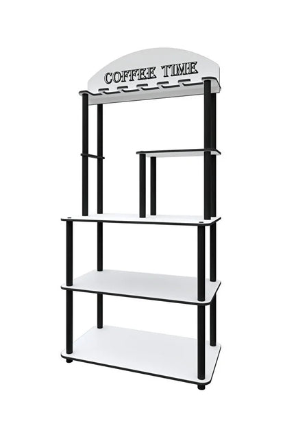 messer Coffee Tıme Çok Amaçlı Dolap Kahve Köşesi Parlak Beyaz Tüm Kahve Makineleri