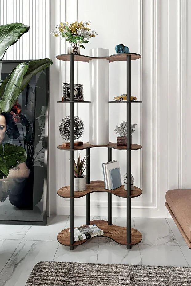 messer MARİPOSA LAMBADER KİTAPLIK MADRAN CEVİZ